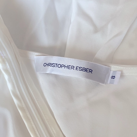 CHRISTOPHER ESBER Disconnect Ruched Halter Dress Size M - Picture 5 of 7